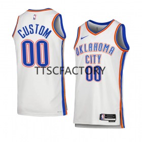 Herren NBA Oklahoma City Thunder Trikot Benutzerdefinierte Nike 2022-23 Association Edition Weiß Swingman